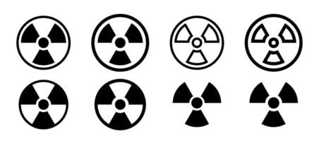 radioaktiv Symbol unterzeichnen. Achtung nuklear Zeichen, Grün Energie Innovation Umfeld. vektor