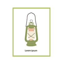 Jahrgang Gas Lampe oder Laterne Symbol - - Karte. Vektor Illustration können benutzt zum Bildung Karte, Kinder Poster, Gruß Banner.