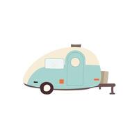 camping trailer för resa - Färg ikon illustration . vektor illustration kan Begagnade för barn affisch, sommar och vår camping utforska baner, utbildning kort, vykort, firande bakgrund.