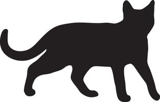 katt vektor logotyp design.vector katt silhuett se sida för retro logotyper, isolerat på vit bakgrund