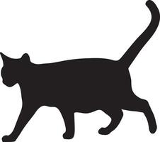 Katze-Vektor-Logo-Design. Vektor-Katze-Silhouette-Ansichtsseite für Retro-Logos, isoliert auf weißem Hintergrund vektor