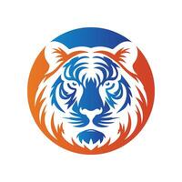 brüllende Tiger-Logo-Design-Vektor-Illustration vektor