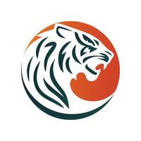 brüllende Tiger-Logo-Design-Vektor-Illustration vektor