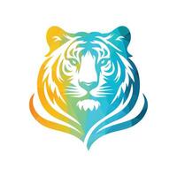 brüllende Tiger-Logo-Design-Vektor-Illustration vektor