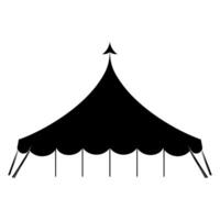 cirkus silhuett, cirkus tält festival ikon vektor illustration.
