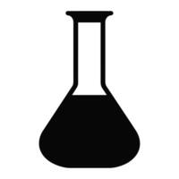 laboratorium flaska silhuett, kemisk testa tube.erlenmeyer flaska silhuett. vektor