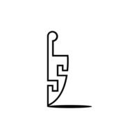 brev s slaktare kniv platt design logotyp. kniv silhuett logotyp elegant på vit bakgrund vektor