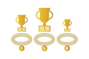 trofén och utmärkelser ikoner uppsättning. vektor illustration av trofén koppar och medaljer. medaljer och kopp ikoner.