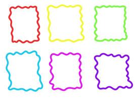 uppsättning av färgrik text lådor med ritad för hand ramar vektor