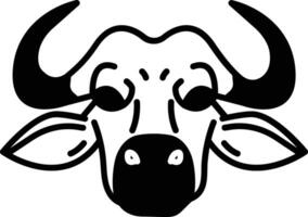 buffel ansikte glyf och linje vektor illustration