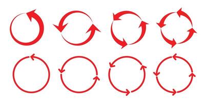 snurra cirkulär pil röd Färg vektor för bakgrund design.