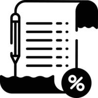 Angebot dokumentieren Glyphe und Linie Vektor Illustration