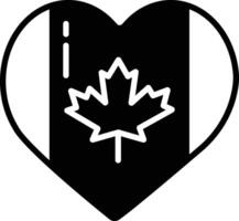 kanada kärlek glyf och linje vektor illustration