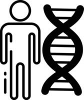 Mensch Genetik Glyphe und Linie Vektor Illustration