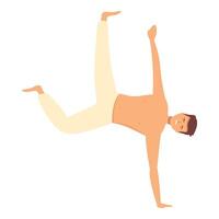 einer Hand Übung Symbol Karikatur Vektor. Capoeira tanzen vektor