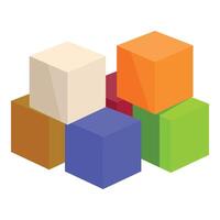färgrik kuber ikon tecknad serie vektor. spel bit spela vektor