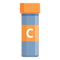 Vitamin c Tube Symbol Karikatur Vektor. Aspirin Kapsel vektor