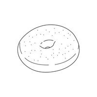 Hand gezeichnet Bagel Symbol Karikatur Vektor Illustration isoliert auf Weiß Hintergrund