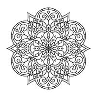 Mandala schwarz-weiß Färbung Seite Vektor-Illustration vektor