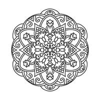 Gliederung Mandala zum Färbung Buch. schwarz und Weiß Mandala vektor