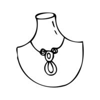 mannekäng halsband ikon översikt illustration. jewerly vektor grafisk, klotter skiss isolerat. vektor illustration kan Begagnade för hand tillverkad logotyp för jewerly skönhet mode baner, vykort.