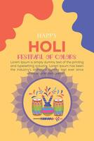 Lycklig holi färgrik baner mall indisk hinduism festival firande, social media affisch design och horisontell baner mall för holi festival firande vektor