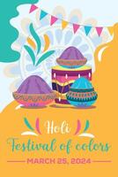 glücklich holi bunt Banner Vorlage indisch Hinduismus Festival Feier, Sozial Medien Poster Design und horizontal Banner Vorlage zum holi Festival Feier vektor