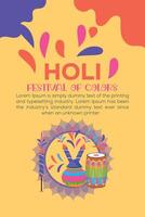 glücklich holi bunt Banner Vorlage indisch Hinduismus Festival Feier, Sozial Medien Poster Design und horizontal Banner Vorlage zum holi Festival Feier vektor