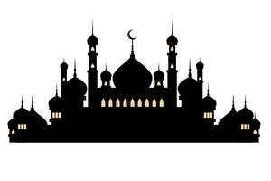 Silhouette von Moschee auf Weiß Hintergrund vektor