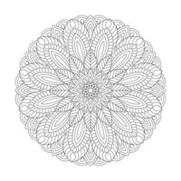 einfach ethnisch Zier Blumen- Kunst Mandala Färbung Buch Seite vektor