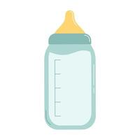 Baby Milch Flasche zum neugeboren. eben Vektor Illustration isoliert auf Weiß Hintergrund