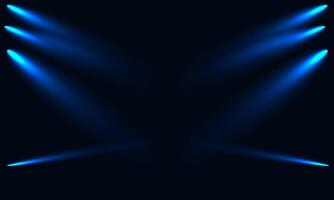 blå skede lampor på en mörk bakgrund. vektor illustration