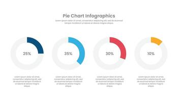 4 Schritte Kreis Prozentsatz Diagramm zum Geschäft Präsentation vektor