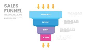 infographic försäljning tratt diagram mall för företag presentation vektor