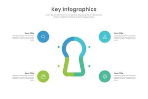 kreativ Geschäft Schlüssel Infografik Vorlage Design vektor