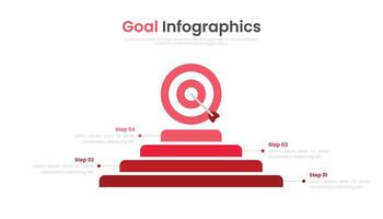 Infografik Ziel Vorlage mit 4 Schritte zu Erfolg vektor