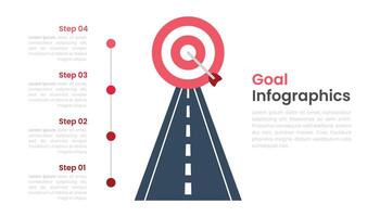 Geschäft Ziel und Tore Infografik Vorlage Design Konzept vektor