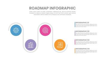 Geschäft Roadmap Zeitleiste Infografik mit 4 Schritte und Symbole vektor