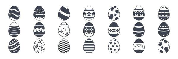 Ostern Eier, Ostern Tag Festival Symbol Satz, ostern Ei Symbole mit Dekoration Muster Symbole Sammlung, Logo isoliert Vektor Illustration