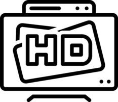 Vektor schwarz Linie Symbol zum hdtv