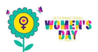8 März ist International Damen Tag Hintergrund mit Blume Design. verwenden zu Hintergrund, Banner, Plakat, Karte, und Poster Design Vorlage. Vektor Illustration.