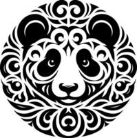 Design mit gebogen Linie Kunst und Panda Kombination vektor