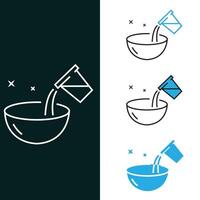 matlagning Lägg till vatten skål vektor ikon design