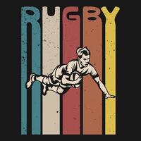 retro Rugby T-Shirt Design Vektor