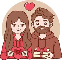 glücklich Valentinstag Paar Illustration vektor