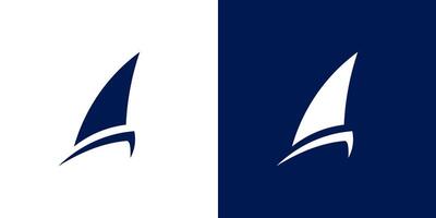segla båt - vektor logotyp mall begrepp illustration. fartyg tecken. design element