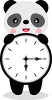 süß Panda mit Uhr Innerhalb vektor