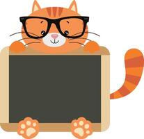 Katze Lehrer mit Schule Tafel vektor
