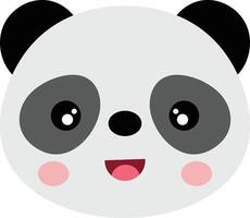 vänlig panda ansikte isolerat vektor