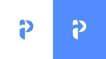 p brev och pil ikon logotyp design, p ikon varumärke identitet design monogram logotyp vektor